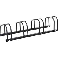 Rastrelliera Portabiciclette 4 Biciclette Acciaio 110x33x27 cm Nero