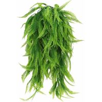 Pink Artificial Fern Fake Plant Boston Leaf Artificial Fake Ferns Plastic Hanging Plant Fern Fake Ivy Plants Garland Guazhuni 2 Pieces(80cm)