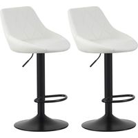 Set of 2 Bar Stools, Height Adjustable Swivel Barstools, Counter Stools with Backrest, Faux Leather Seat, Footrest and Metal Base for Home, Kitchen and Restaurant Stanley CREAM