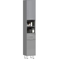 Badezimmerschrank, Badkommode, mit Regalen und Schublade, verstellbar, Grau