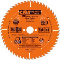 CMT – Lame de scie circulaire 165mm – Alésage 20mm – Pour bois dur et métal – 56 dents ATB+S – Coupe nette sans éclat