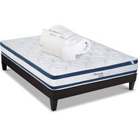 BELLECOUR LITERIE Pack Prêt à dormir CHENONCEAU 160x200 cm Matelas Mémoire de forme + Sommier + Accessoires