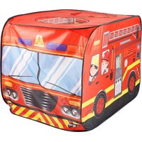Tente De Jeu - Camion De Pompiers - 70x112x75 cm - Intérieur Et Extérieur - Pour Enfants À Partir De 3 Ans - Rouge - 1 Pièce