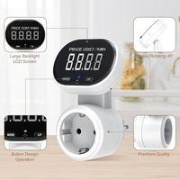 NALOOKAMIC Wattmètre Prise Compteur d'Énergie, Compteur Électrique, Prise Consommation Electrique, Mesure Consommation Electrique pour W, KWh, Price, Cost/KWH, Écran Rotatif 45°, Rétroéclairé, 3680W M