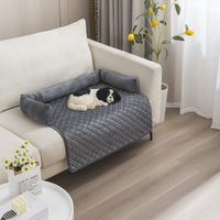 Panier pour Chien, Coussin Chien Lit pour Chien Lavable Fait Main, Panier Chien, canapé pour Chien, Protection de canapé, antidérapant Super Doux, Grand Chien(75 x 75 cm, Gris foncé)