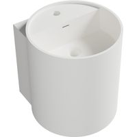 BERNSTEIN - NT2440 Lavabo mural de fundición mineral - 40x42x45cm - blanco mate Sin desagüe automático Sin desagüe