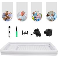 Baignoire gonflable avec douche, 8L, Capacité de charge : 100kg, baignoire adaptée aux personnes handicapées, baignoire en PVC pour adultes, kit de douche de chevet gonflable