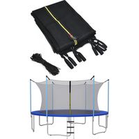 COSTWAY Φ366cm Trampolin Sicherheitsnetz für Gartentrampoline, Ersatznetz innenliegend mit Reissverschluss und Schnallen, 8 Stangen, Netzhoehe 180 cm