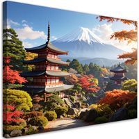 Tabelau sur Toile, Mont Fuji paysage japonais nature,90x60