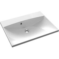 Sapho Maria - Lavabo 60x46 cm, con rebosadero, sin orificio para grifo, blanco MA060-0