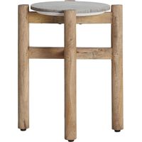 Table d'appoint nordique en marbre gris et bois de manguier - Gris marbre et bois de manguier