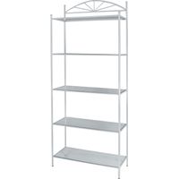 Etagere 5 Ripiani SOLE in Ferro Battuto Colori Ferro: Bianco opaco - Dimensioni Etagere: 50 x 28 H. 175