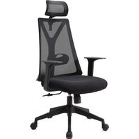 Silla de oficina con ruedas, respaldo y asiento en Negro, diseño NEO.