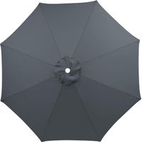 Toile de rechange pour parasol déporté 3 m, baleines 6/8, pour jardin, plage, protection UV, gris 8 brins