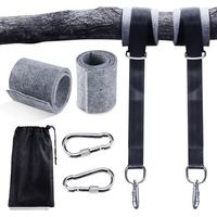 royaluxe -Hamac sangles, 2 Set Sangle Balancoire Suspendu 2x150CM Ultra Résistant avec D-Ring et Coussin Plus épais, Deux Crochets Mousquetons Charge Max 500KG pour Hamac et Balancoire de Jardin