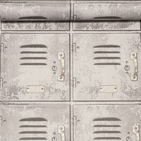 Graham & Brown Superfresco Easy Grey Metal Effect Lockers Textured Wallpaper