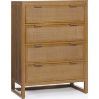 Teamson Home Hatteras Chest of Drawers 4 Drawer Bedroom Dresser, Natural