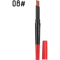 2 en 1 Rouge à Lèvres Mat Double Teinte, Baume Hydratant, Gloss & Crayon Contour Lèvres - Teinte 8