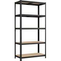 Songmics – Rayonnage 5 niveaux acier 600 kg – Dimensions 200 x 100 x 50 cm – Étagères réglables tous les 5 cm – Montage sans outil
