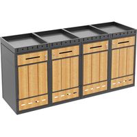 Abri pour poubelles avec toit végétalisé, pour quatre poubelles de 120 à 240 litres, habillage de poubelles, armoire à poubelles