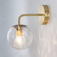Nordische moderne Wandleuchte, Messing-Finish mit Glasschirm für Arbeitszimmer, Wohnzimmer, Schlafzimmer, E14-Wandleuchten