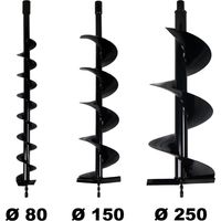 Bohrer Aufsätze für Erdbohrgerät, Durch. 80, 150, 250 mm