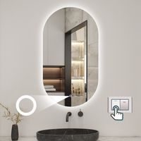 Oval LED Badspiegel Badezimmerspiegel Wandspiegel Weißkalt LED Dimmbar Memory 60x100cm