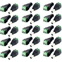DC 12V Connector 30 Pieces DC Male and Female DC Connector Plug Adapter Power Cable Connector for LED Light Strip Light Tape Light Cable and CCTV Camera 2.1x5.5mm