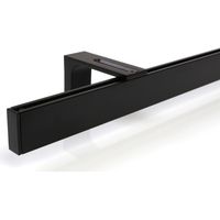 Gardinenschiene Innenlauf auf Maß 1-läufig Schwarz - Serie Loft Wandträger 510cm