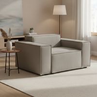 Talamo Italia Poltrona Cristiana, Poltrona da salotto, 100% Made in Italy, Poltroncina relax in tessuto imbottito, Cm 160x95h70, Tortora, con imballo rinforzato