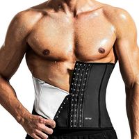 Ceinture De Sudation Pour Homme - Tissu Polymère Argenté Flexible - Soutien Lombaire Avec BALEINES EN ACIER - Ajustable 4 Fermoirs - Pour Entraînement Et Usage Quotidien - 1 Pièce