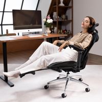 SIHOO Doro C300 Chaise de Bureau Ergonomique avec repose-pieds, Accoudoirs Ultra Doux en 3D, Soutien Lombaire Dynamique pour Chaise Bureau à Domicile, Fauteuil de Bureau avec Dossier réglable, Noir