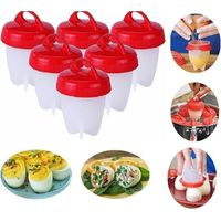 6 Pièces Cuiseur Oeuf Silicone, Oeufs Pocheuse Silicone,Silicone Oeuf Cooker,Antiadhésif Pocheuse Rapide,Cuiseur à œufs en Silicone sans Coquille,Sans BPA,Adapté à la Maison et au Restaurant