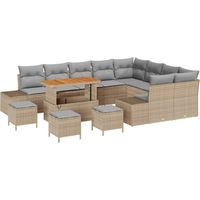 Maison Exclusive - Conjunto de sofás de jardín con cojín 13 pcs B