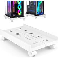 Support PC avec roulettes : support pour ordinateur PC tour réglable support CPU chariot sous bureau universel pour bureau maison bureau PC blanc