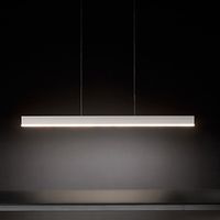 Riga Suspension LED 40W 3551 Lumens 3000K Aluminium Blanc Mat Diffuseur Satiné Design Linéaire Moderne pour Intérieur 120x1x250 cm