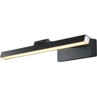Lampe pour tableau LED avec interrupteur métal aluminium 39 cm de large noir blanc chaud 3000 K 234 lm