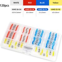 Connecteurs de Fil Étanches à Soudure Thermorétractables - Kit de Connecteurs de Soudure Isolés, 4 Tailles (0.25-6mm² / 26-12AWG) - 120PCS