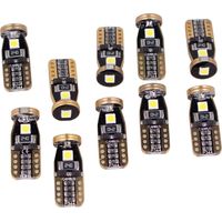 10x Lampade LED T10 W5W Canbus 12V Bianco 6000K con Leva Smontaggio Antigraffio