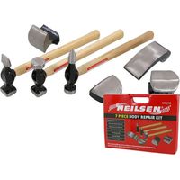 Neilsen Car Auto Body Panel Beating Dent Repair Tool Kit Hammers Dolly Set 7pc
