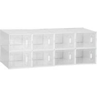 Étagère enfichable modulaire 8 compartiments transparente 25x35x19 cm