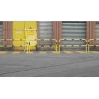 Mw Tools – Barrière de sécurité en acier jaune/noir – 2 m de large – Fixation par platine – Conforme aux normes françaises