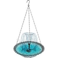 Pompa Fontana Solare Automatica e Vasca per Uccelli, Accessorio Decorativo da Giardino, Sistema a Energia Solare, Ideale per Terrazzo e Cortile, Grigio