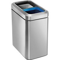 Simplehuman - Pattumiera differenziata scoperta 20 l, acciaio inox spazzolato CW1470
