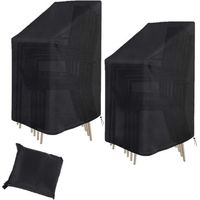 Vtizikl Fundas para sillas de jardín (2 unidades) - Tela Oxford 210D impermeable, resistente al viento y al desgarro - Fundas protectoras para sillas de exterior y patio - 75 x 75 x 120 cm