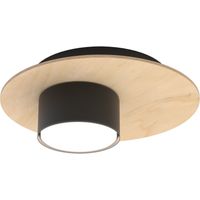 Lampada a Soffitto Pixo, Metallo, Compensato, Nero, 20x7x20 cm