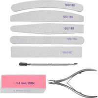 Lot professionnel d'outils de manucure et pédicure : limes à ongles, blocs ponceurs et polissoirs.