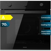 Cecotec – Four traditionnel multifonction 70L – 6 fonctions, classe A, 2800W, vapeur XXL, minuterie, ventilateur de refroidissement – Steam Assist