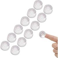 12 Pcs Clear Rubber Feet for Chopping Board, Silicone Bumper Pads 22mm, Sticky Back Noise Reduction Rubber Stoppers for Furniture, Glass, Tables, Crafts