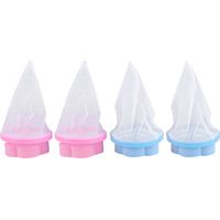 4Pcs Floating Laundry Lint Pet Hair Remover Filter Mesh Bag for Washing Machine Blue and Pink